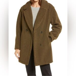 NWT Sam Edelman Women's Olive Green Teddy Coat Size S